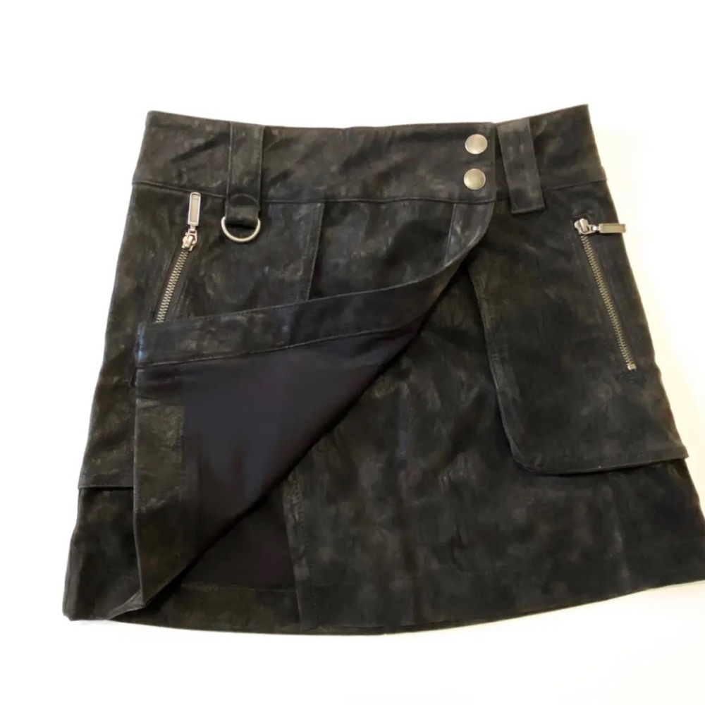 Free People Vegan Leather Mini Skirt